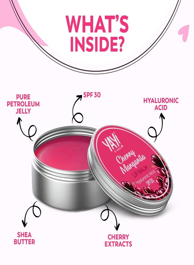 Nimson Yay! By Nimson Cherry Margarita Lip Balm, With Hyaluronic Acid with SPF 30, For Moisturised & Nourished Lips, Protects from Sun Damage, For Men and Women - 50g - Image 3